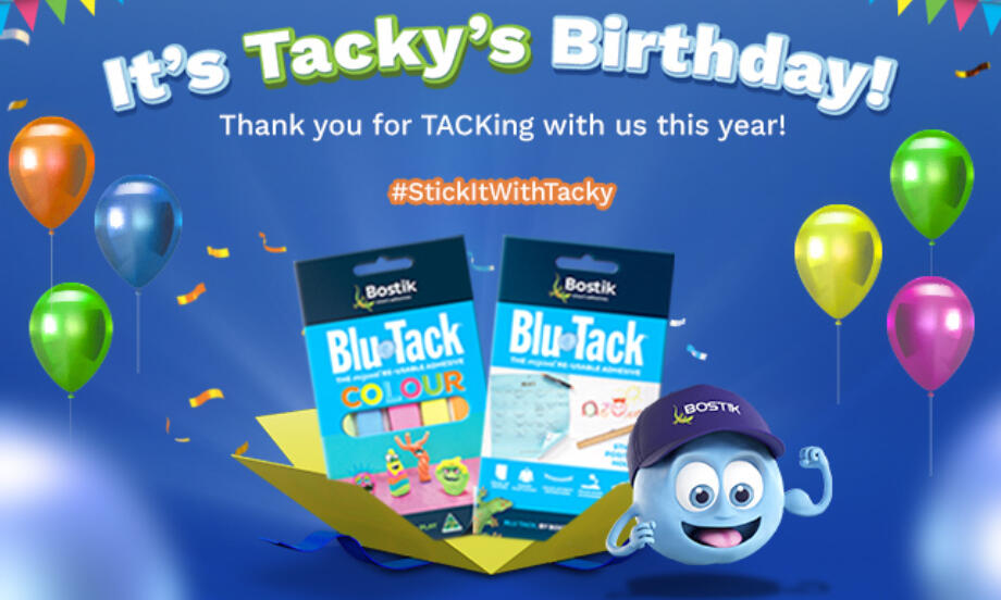 Bostik DIY New Zealand Stationery BluTack 53rd Birthday teaser