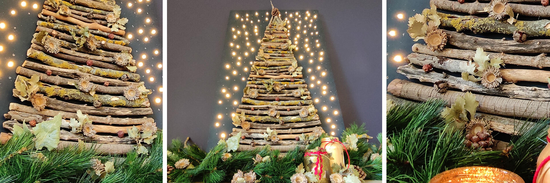 Χριστουγεννιάτικο δέντρο με φυσικά υλικά