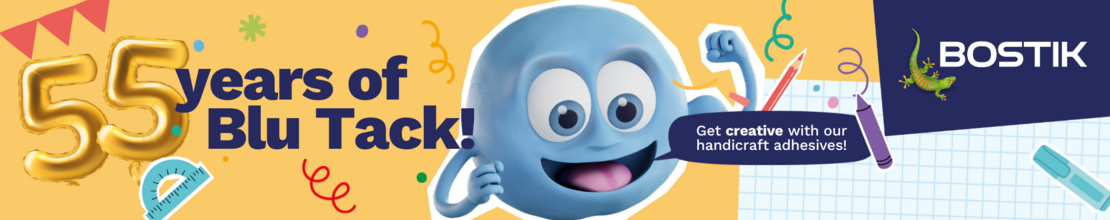 Bostik DIY New Zealand BluTack 55th Birthday Campaign Banner 1920x380