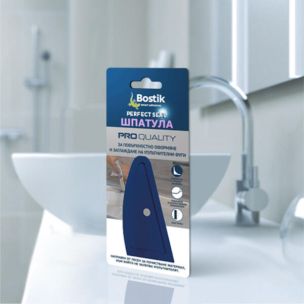 Шпатула Bostik Perfect Seal – идеална за оформяне и заглаждане на силиконови фуги около мивки и плочки в банята.