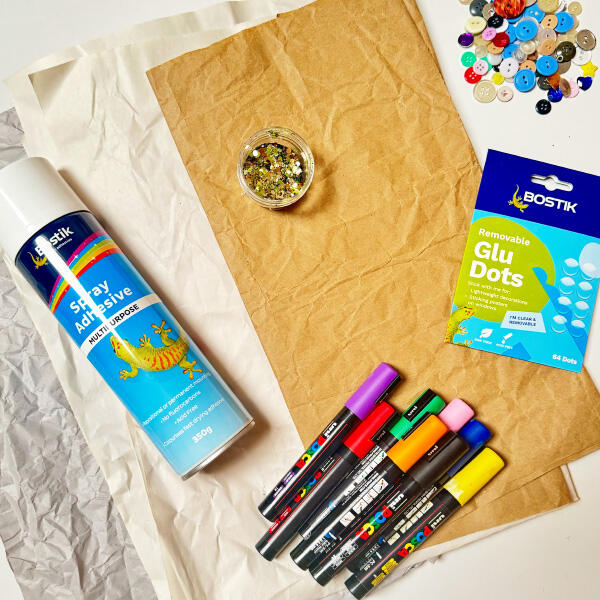 Bostik DIY Australia wrapping paper project step 1