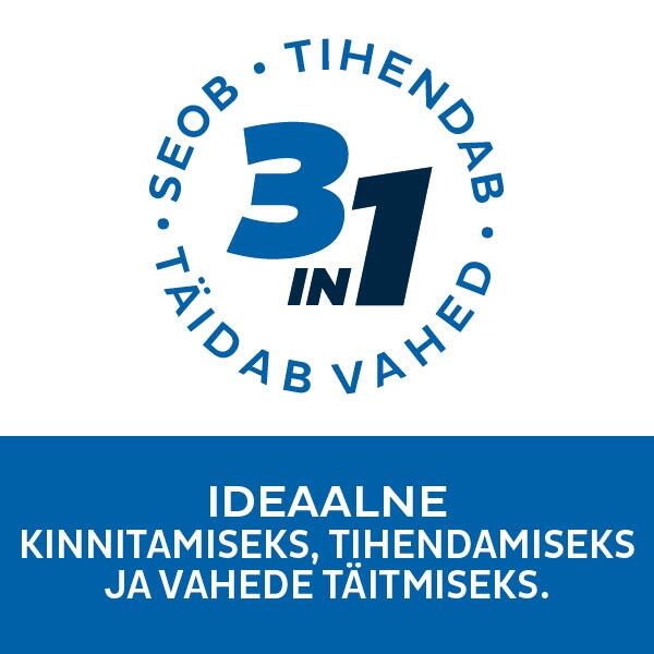 3‑ühes: FixPro HP802 seob detailid, tihendab vuugid ja täidab vahed, ideaalne kiireks paigalduseks ning puhta, vastupidava viimistluse jaoks.