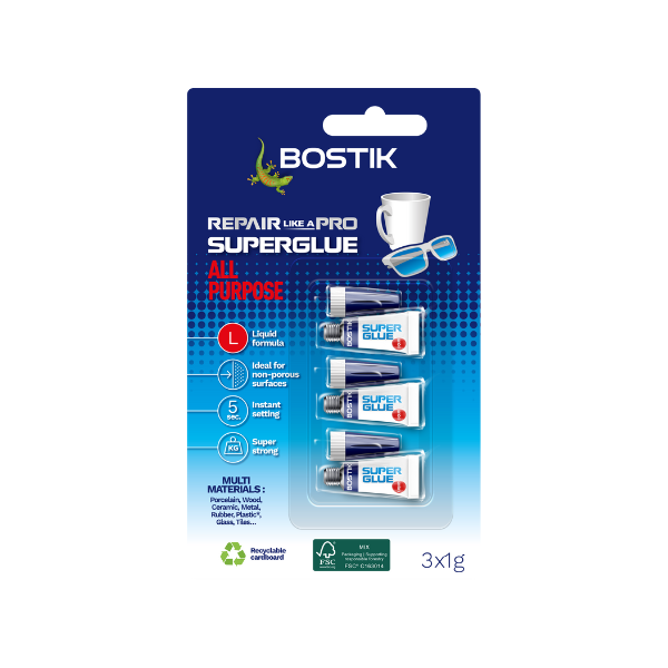 Bostik DIY Australia Repair - Superglue Liquid Product Image 3x1g