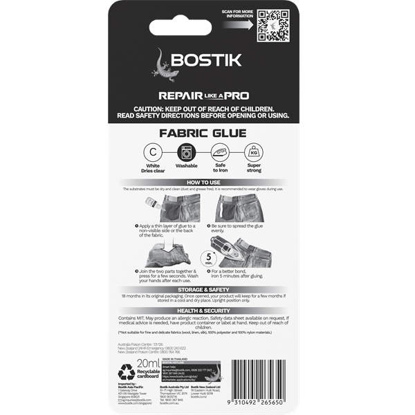 Bostik DIY Australia repair fabric glue product image 2