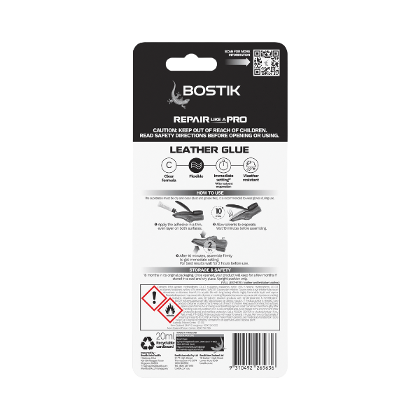 Bostik DIY New Zealand Repair Leather Glue product image