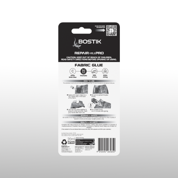 Bostik DIY Singapore Repair Fabric Glue Image 2 600x600px