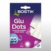 Pack of Bostik Extra Strong Glu Dots 64 dots with details about invisible and mess-free fixing.