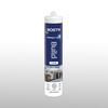 Bostik Build Silicone Sealant in clear, 280ml cartridge with image of a modern home on the label, providing a weather-resistant and UV-stable seal for construction use.