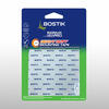 Pack of Bostik Heavy Duty Mounting Tape Strips featuring six pre-cut white double-sided adhesive strips, each branded with the Bostik logo, designed for strong interior and exterior mounting applications.