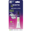 Bostik Soft Plastics Water Resistant Glue 20ml in retail packaging, showing images of an inflatable pink flamingo, a fishing lure, and a rubber ring.